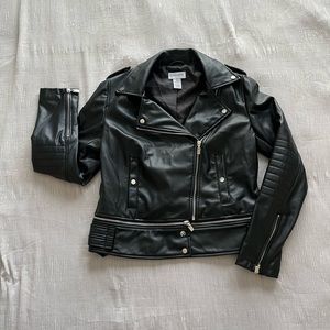 Faux Leather Black Moto Jacket